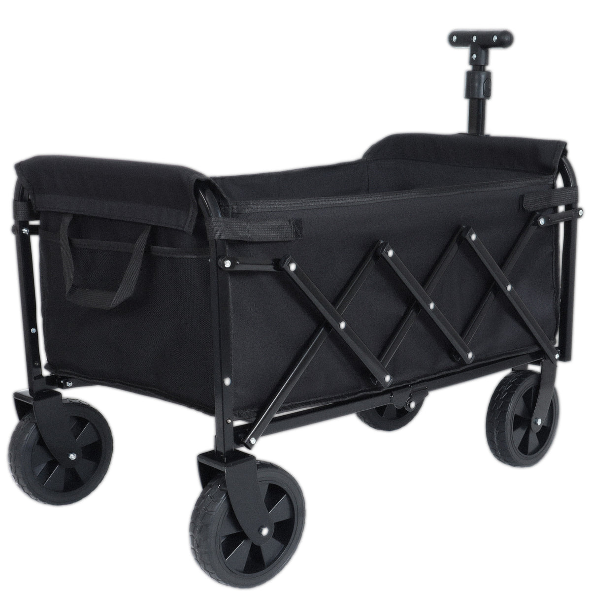 Expandable Dual- Layer Utility Wagon With Extra Space - 225lbs Grocery Cart For Camping Shopping Sports Gardening Fishing Black — product image 23