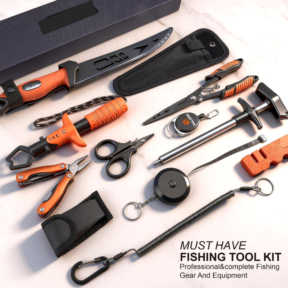 Fishing Fillet Knife Set With Pliers, Measuring Tape & Non-Slip Grip — product image 3