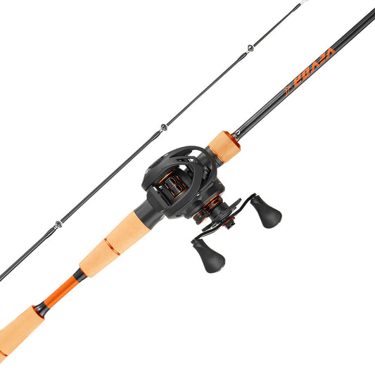 Rod And Fishing Reel Combo, IM7 Carbon Fiber Baitcasting Rod And Reel Combo, Bass Fishing Pole With 6+1 BB System, 7.0:1 Gear Ratio, Cork Handle, Stainless Steel Guides With Ceramic Rings — product image 1