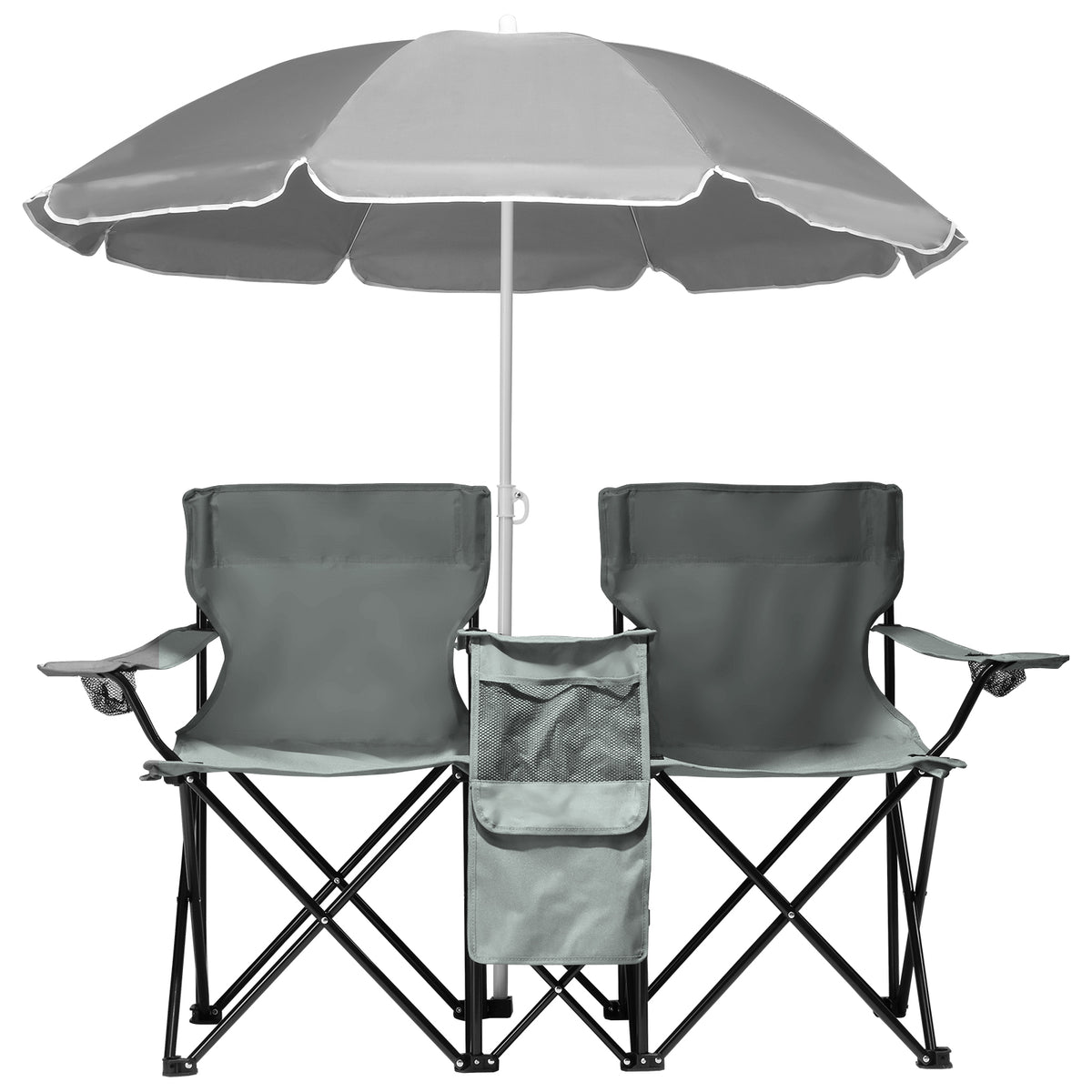 59x19.6x31in, Grey, Fishing Chair, Iron Stand, Oxford Cloth 85kg With Parasol — product image 22