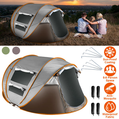 1Pc 5-8 Person Tent Automatic Setup Camping Tent Waterproof Instant Setup Tent With 4 Mosquito Net Windows Carrying Bag For Hiking Climbing Adventure Fishing — product image 3