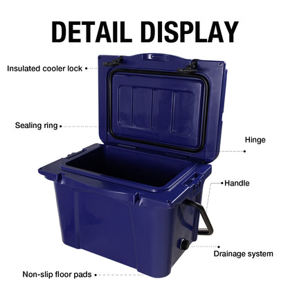 25QT Portable Cooler, Insulated Hard Cooler With Bottle Opener, Cup Holder, Forming Ruler, Travel, Beach, Camping, Fishing — product image 5