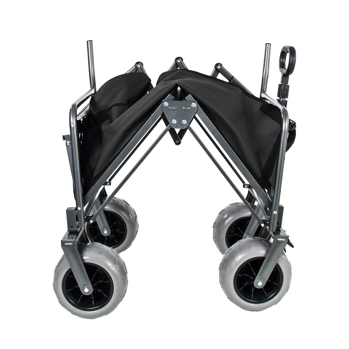 3- In- 1 Collapsible Wagon Converts To Bench Convertible Folding Wagon Cart With Rear- Mounted Folding Tabletop 500lbs Heavy- Duty 180L Capacity For Camping Beach Garden Fishing- Black — product image 10