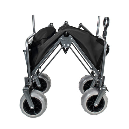 3- In- 1 Collapsible Wagon Converts To Bench Convertible Folding Wagon Cart With Rear- Mounted Folding Tabletop 500lbs Heavy- Duty 180L Capacity For Camping Beach Garden Fishing- Black — product image 10