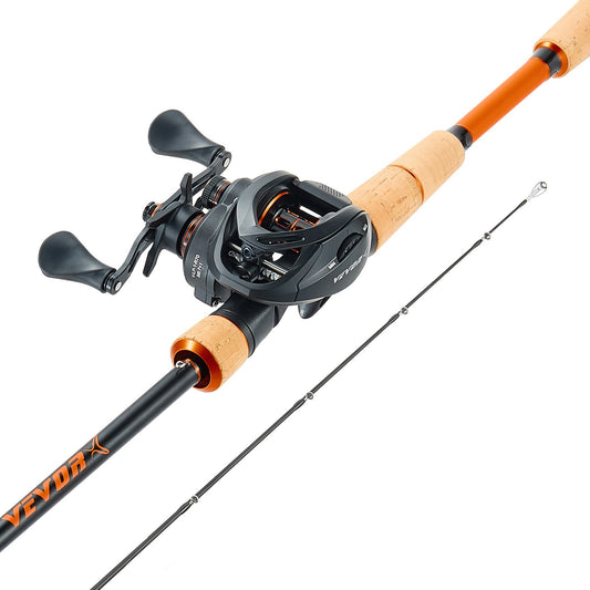 Rod And Fishing Reel Combo, IM7 Carbon Fiber Baitcasting Rod And Reel Combo, Bass Fishing Pole With 7+1 BB System, 7.0:1 Gear Ratio, Cork Handle, Stainless Steel Guides With Ceramic Rings — product image 1