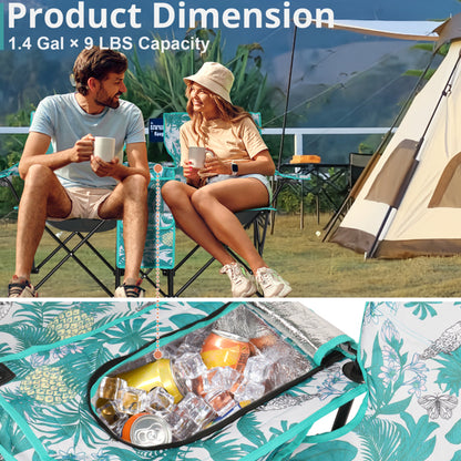 Pineapple Pattern Fishing Chair Iron Bracket Oxford Cloth 85kg With Sun Umbrella — product image 33