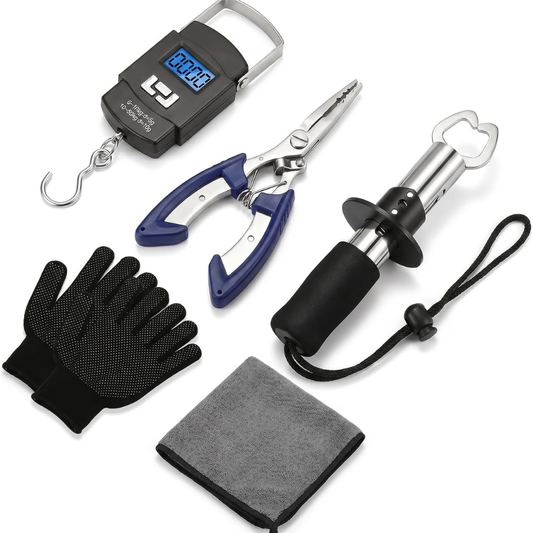 Fishing Tool Kit With Pliers, Hook Remover, Gripper & Fish Scale — product image 1
