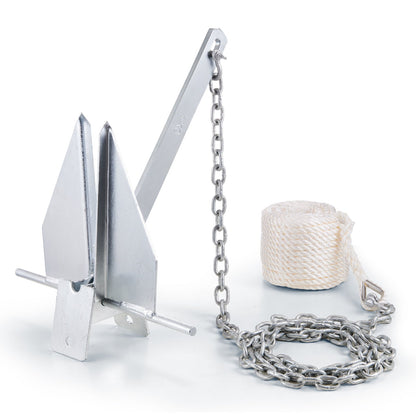 Fluke Style Anchor Kit, 8.5 LBS Hot-Dipped Galvanized Steel Fluke Anchor With 7.9 Chain, 75 Rope And Two 0.4 Shackles, Marine Boat Anchor For Small Vessels Under 18, Seas, Rivers And Shores — product image 9
