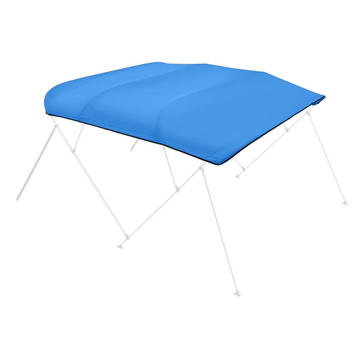 4 Bow Bimini Top Replacement Cover, 8 Ft Long, Durable 600D Marine Grade Waterproof Sun Shade Boat Canopy With Storage Boot, Easy Install Zipper Sleeve Awning, 96 L X 91-96 W, Blue No Frame — product image 1