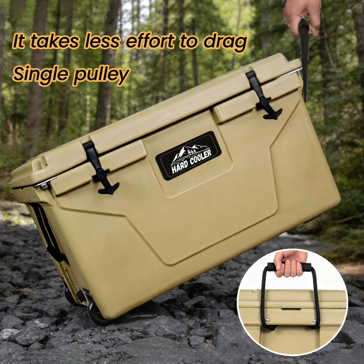 85 Quart Khaki Cooler, Bear-Resistant Rotomolded Ice Chest - Ultra-Tough Insulated Cooler With 6-Day Ice Retention For Camping, Fishing, Job Site & Off-Grid Adventures — product image 3
