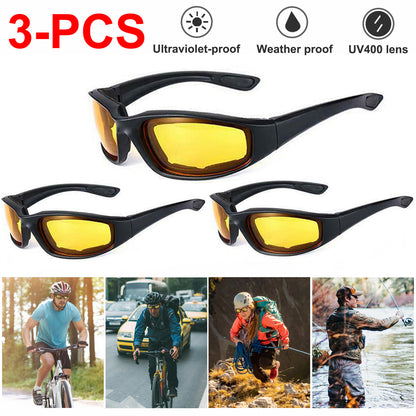 Chopper Cycling Sports Sunglasses For Men Wrap Around UV400 Protection For Cycling Fishing Driving Glasses Wind Resistant Yellow Lens Goggles — product image 10