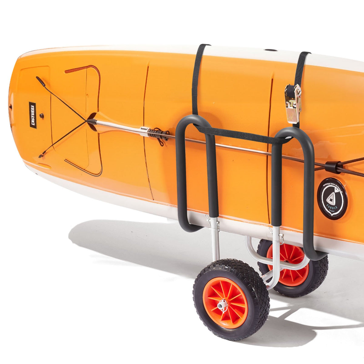 Kayak Cart, 150 Lbs Load Capacity, Stand Up Paddle Board Trolley With 10-inch Solid Rubber Tires & Kickstands, Paddle Board Carrier With Ratchet Strap For Paddleboard & Surfboard Transport — product image 6