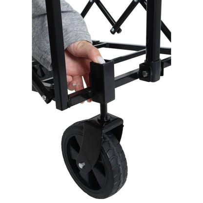 Expandable Dual- Layer Utility Wagon With Extra Space - 225lbs Grocery Cart For Camping Shopping Sports Gardening Fishing Black — product image 21