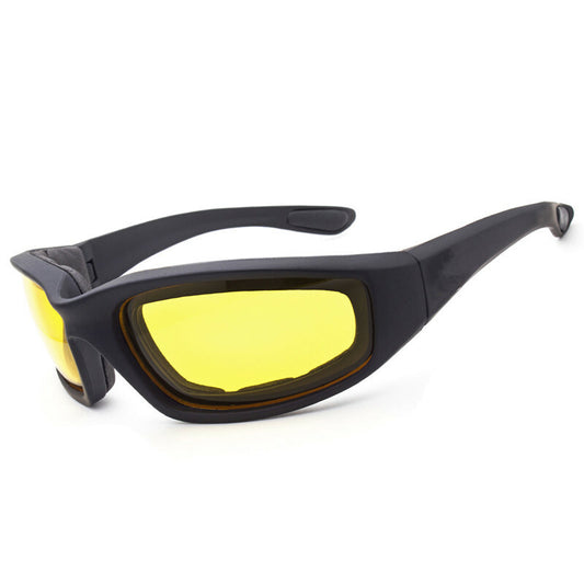Cycling Sunglasses Chopper Outdoor Sports Glasses For Men Wrap Around UV400 Protection For Fishing Night Driving Glasses Wind Resistant Yellow Lens — product image 1
