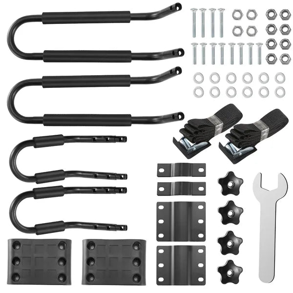 1 Pair Universal J-Bar Kayak Carrier 220LBS Load Heavy Duty Canoe Car Top Mount Carrier Roof Rack With 2Pcs Tie Down Straps — product image 5