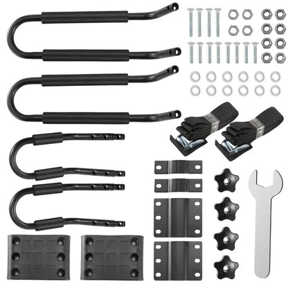 1 Pair Universal J-Bar Kayak Carrier 220LBS Load Heavy Duty Canoe Car Top Mount Carrier Roof Rack With 2Pcs Tie Down Straps — product image 5