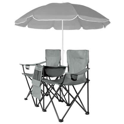 59x19.6x31in, Grey, Fishing Chair, Iron Stand, Oxford Cloth 85kg With Parasol — product image 14