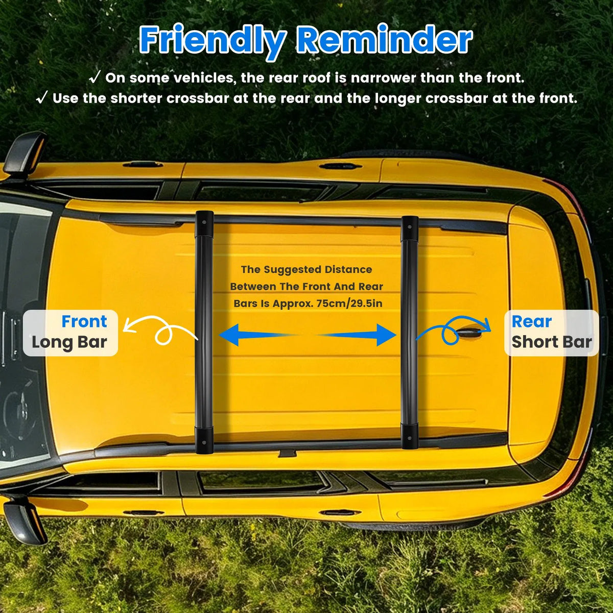Roof Rack Cross Bars Fit for Ford Bronco Sport 2021-2026 On-Road Off-Road Aluminum Lockable Car Roof Crossbar Set for Factory Raised Side Rails 396LBS Capacity for Luggage Kayak Bike — product image 12