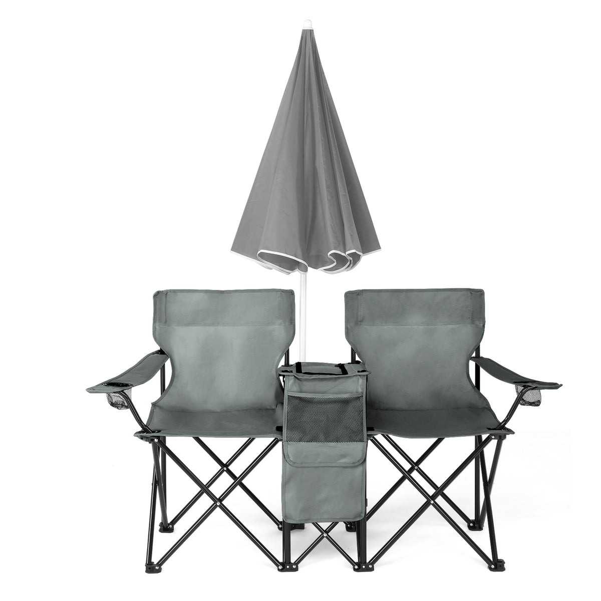 59x19.6x31in, Grey, Fishing Chair, Iron Stand, Oxford Cloth 85kg With Parasol — product image 19