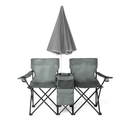 59x19.6x31in, Grey, Fishing Chair, Iron Stand, Oxford Cloth 85kg With Parasol — product image 19