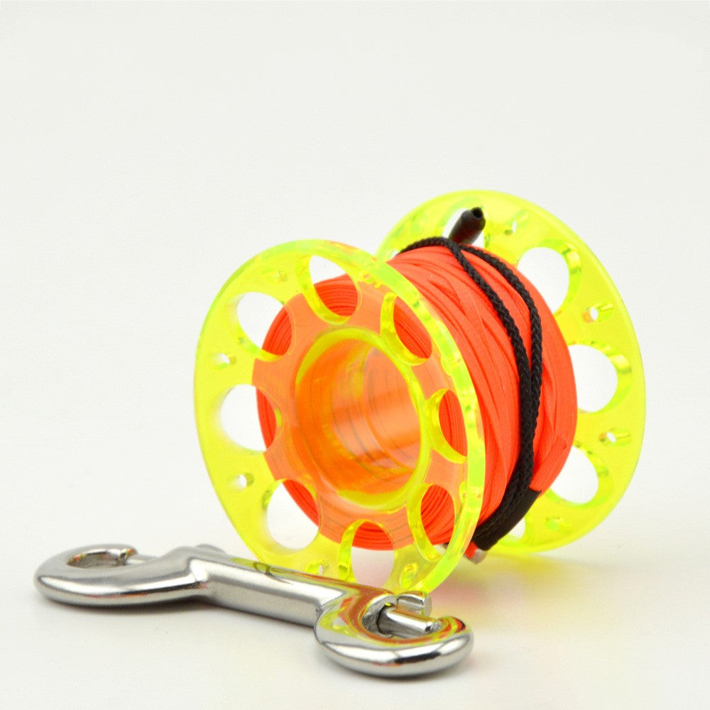 Plastic wire wheel + double end hook rope releasing device