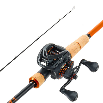 Rod And Fishing Reel Combo, IM7 Carbon Fiber Baitcasting Rod And Reel Combo, Bass Fishing Pole With 7+1 BB System, 7.0:1 Gear Ratio, Cork Handle, Stainless Steel Guides With Ceramic Rings — product image 1