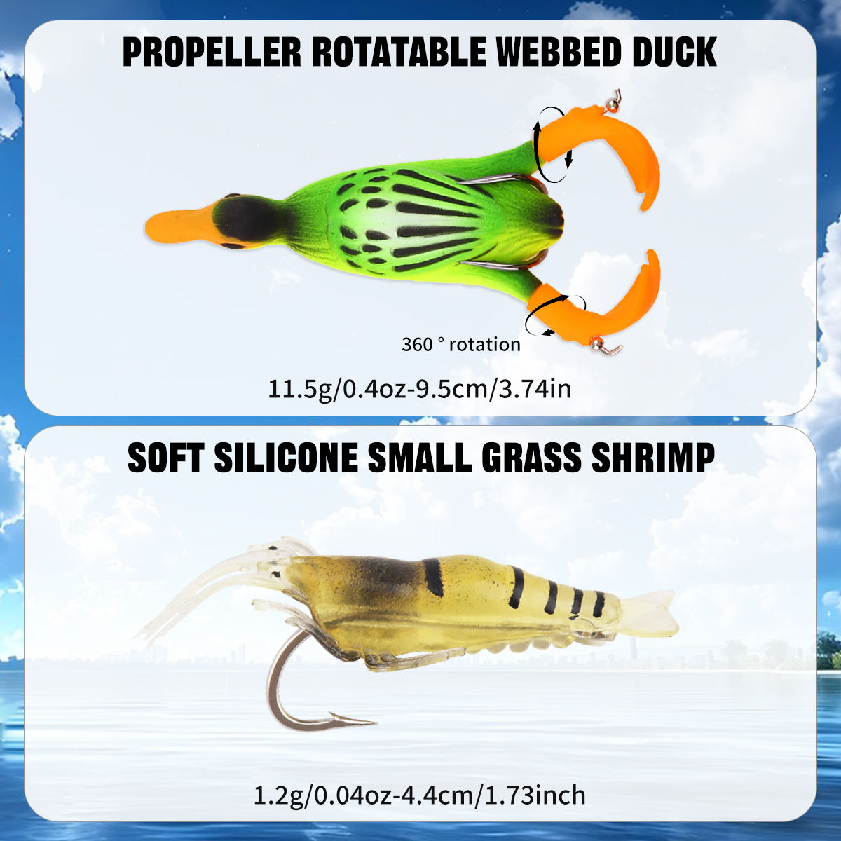 25-piece Set Multi-section Fish Topwater Propeller Bait Realistic Duck Bait Frog Accessory Set For Bass Freshwater Fishing — product image 6