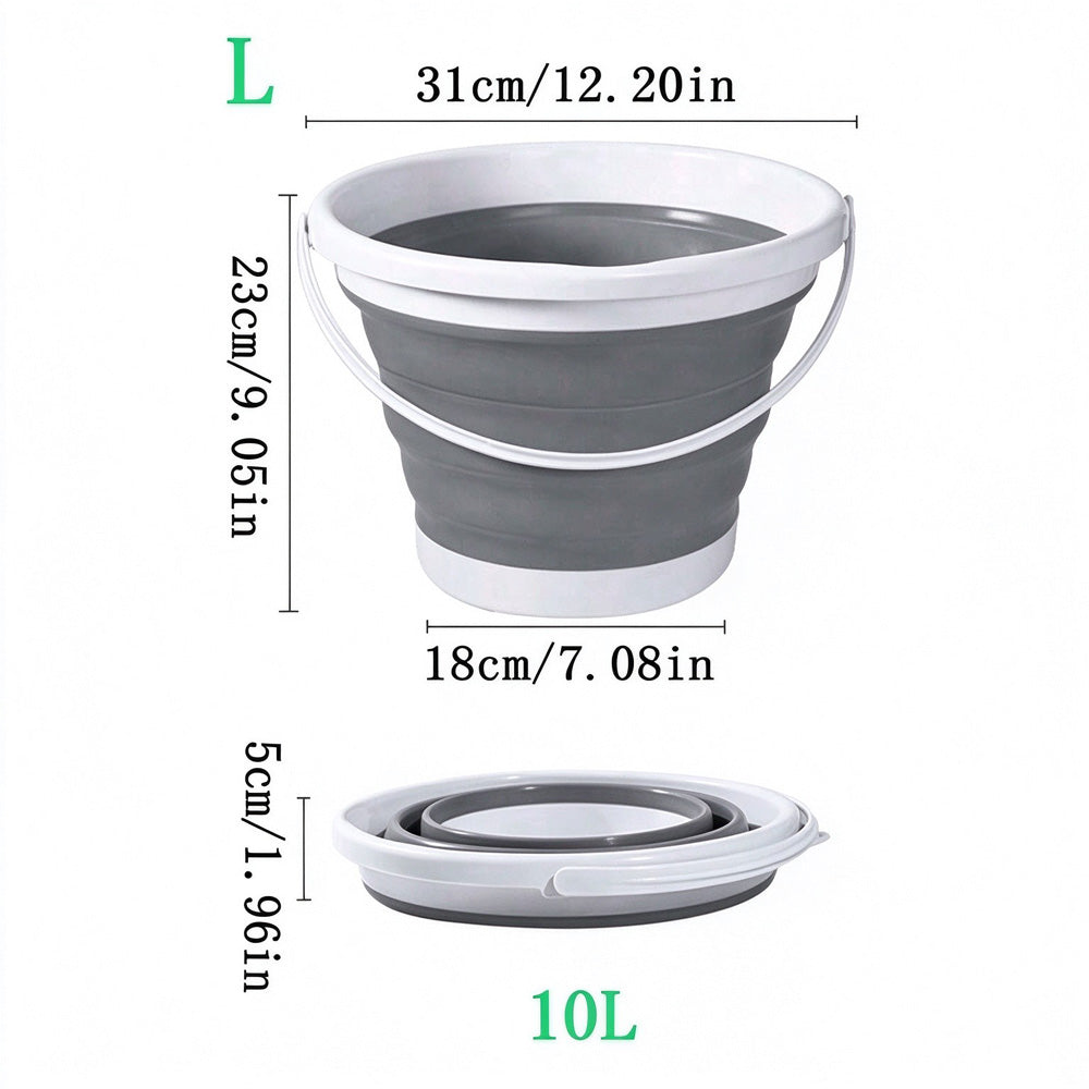 Portable Collapsible Silicone Bucket, Foldable Water Basin, Large Capacity Wash Pail For Car Washing, Fishing, Household Water Storage, Home Bath Cleaning — product image 4