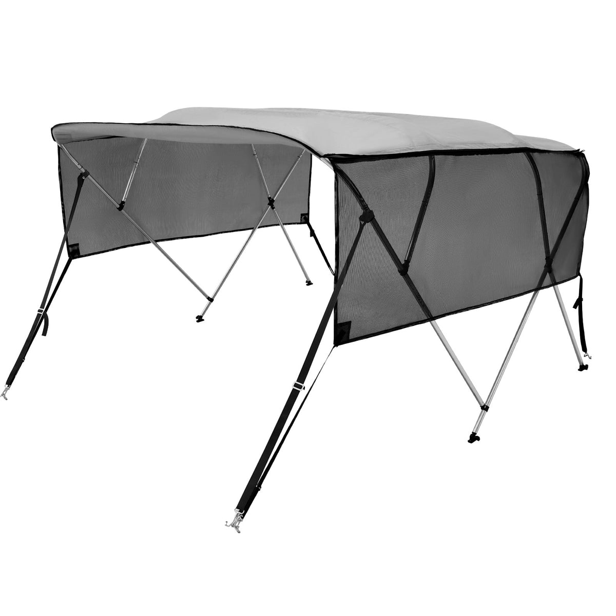 VEVOR 4 Bow Bimini Top Boat Cover, Detachable Mesh Sidewalls, 600D Polyester Canopy With Aluminum Alloy Frame, Includes Storage Boot, 2 Straps, 2 Support Poles, — product image 15