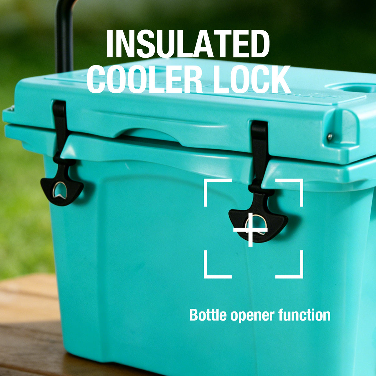 25QT Portable Cooler, Insulated Hard Cooler With Bottle Opener, Cup Holder, Forming Ruler, Travel, Beach, Camping, Fishing — product image 6