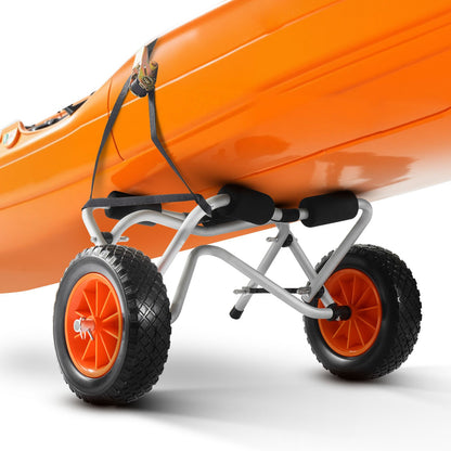 Kayak Cart, 250 Lbs Load Capacity, Foldable Kayak Trolley With 10-inch Solid Rubber Tires & 1 Ratchet Strap, Paddle Board Trolley For Carrying Kayaks, Canoes, Paddleboards, Float Mats, Jon Boats — product image 6