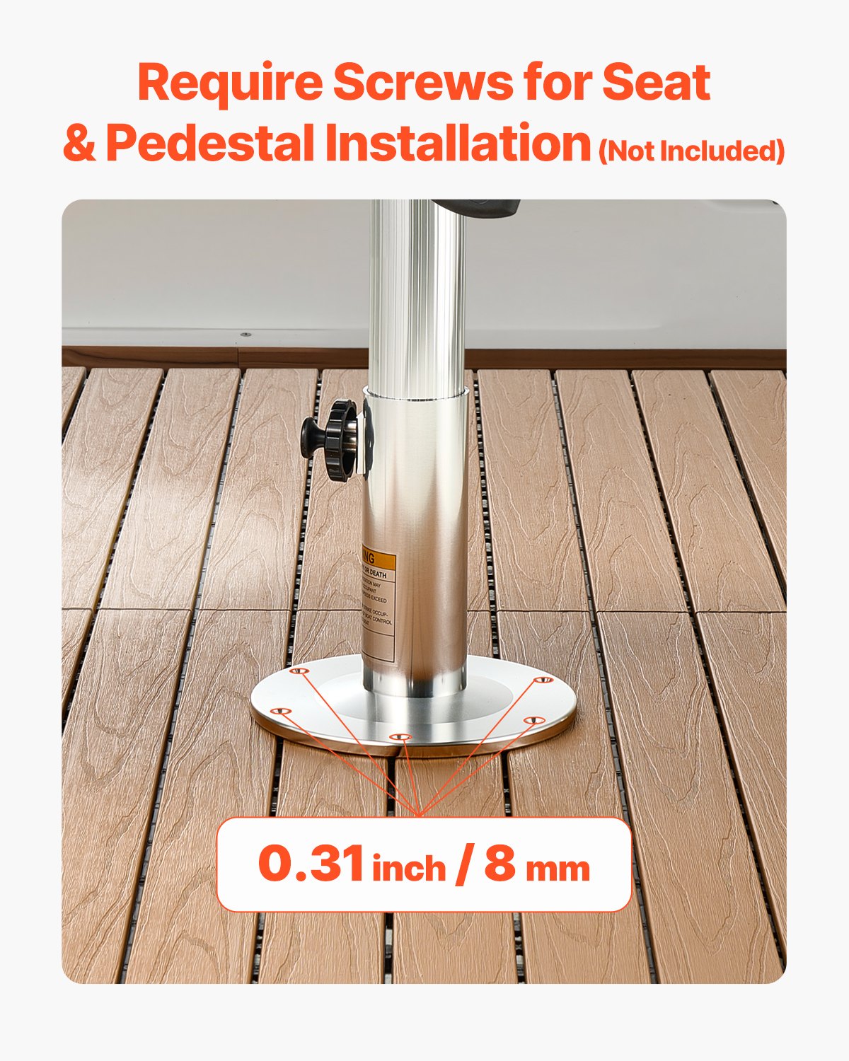 Boat Seat Pedestal, Adjustable Height From 12.76 To 18.7 Inches, Aluminum Alloy Boat Chair Base With Locking Design, Waterproof & Rust-resistant, Ideal For Fishing And Boating Enthusiasts — product image 5
