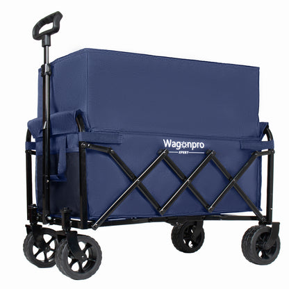 Upgraded 5x2 Wide Wheels- Expandable Dual- Layer Utility Wagon With Extra Space 220lbs Capacity Grocery Cart For Camping Shopping Sports Gardening Fishing Dark Blue — product image 11