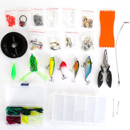 383Pcs Fishing Lures Tackle Box Bass Fishing Animated Lure Crankbaits Spinnerbaits Soft Plastic Worm Saltwater Freshwater Fishing Kit — product image 1