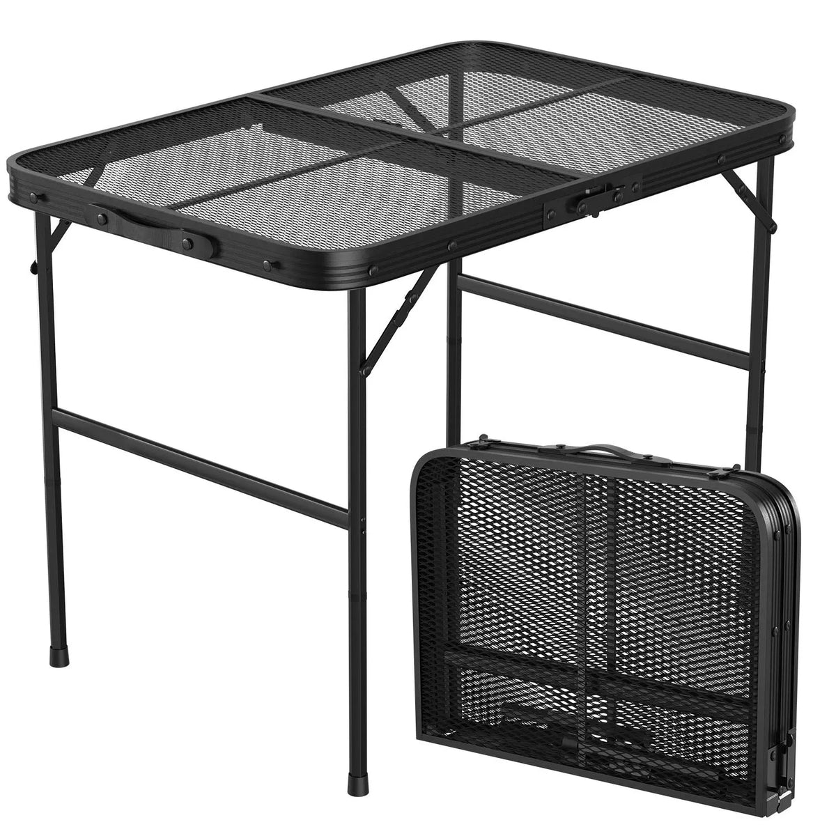 Lightweight Folding Camping Table, 16.15in-25.9in Adjustable Height, 88 Lbs Weight Capacity, Portable Outdoor Table for Backyard, BBQ, Fishing, Camping and Picnic — product image 8