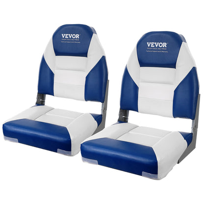 High Back Boat Seat, Folding Boat Chair With Thickened Sponge Padding And Hinge, Fold-Down Boat Captain Chairs For Fishing Boat, Sightseeing Boat, Speedboat, Canoe, 2-Pack — product image 2