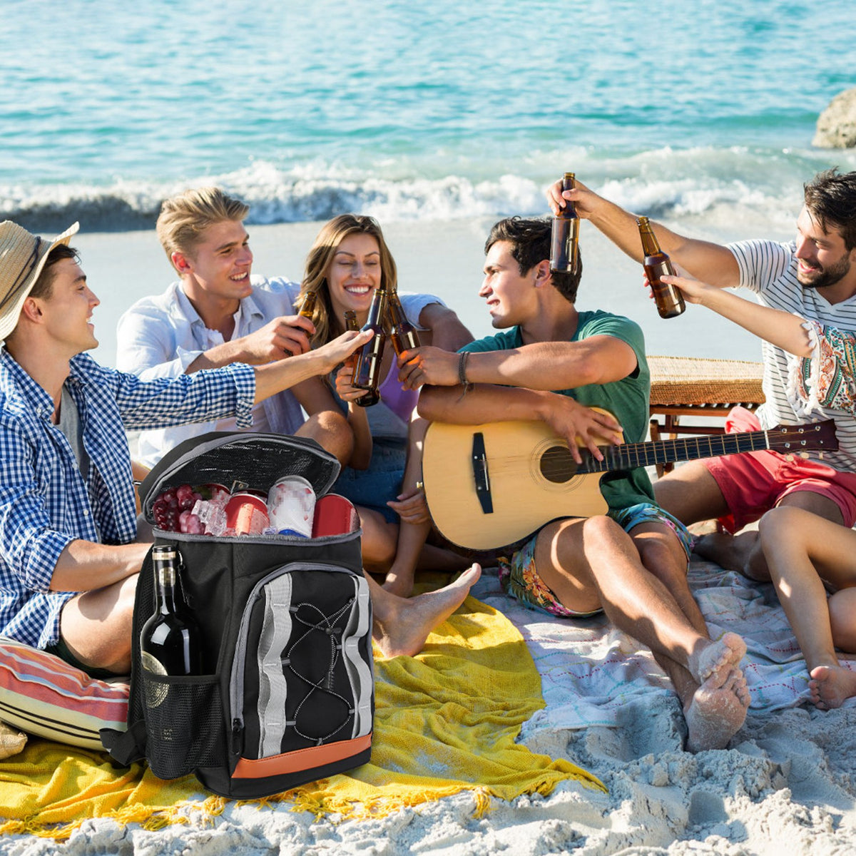 Grey-Black Options 1Pc Cooler Backpack 36 Can Leakproof Insulated Cooler Backpack With 25L 6.6Gal For Picnic Camping Beach Hiking Fishing Travel — product image 18