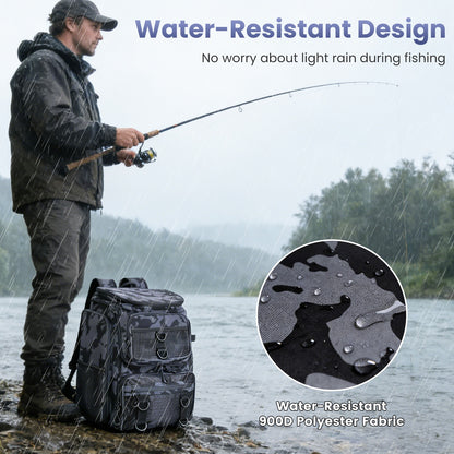 42L 11Gal Fishing Backpack Large Capacity Fishing Tackle Storage Bag With Rod Holders 16 Pocket Water-Resistant With Divider Adjustable Padded Straps For Fishing Gear Outdoor Camping Hiking — product image 5