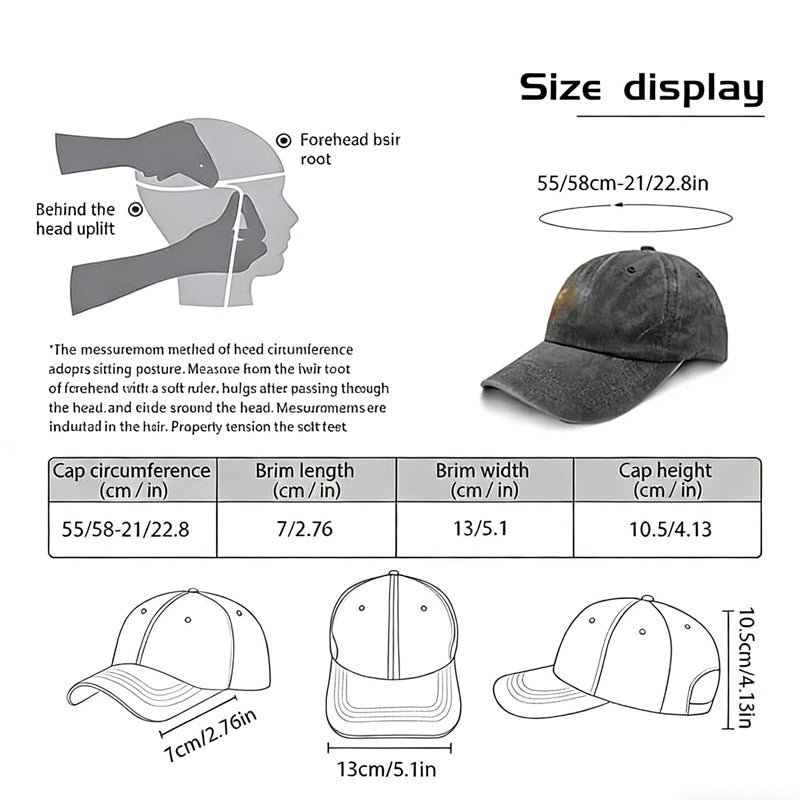 Boat Hair Don't Care Embroidered Baseball Cap, Vintage Washed Distressed Cotton Hat With Ship Wheel Embroidery For Women Boating Fishing Beach — product image 10