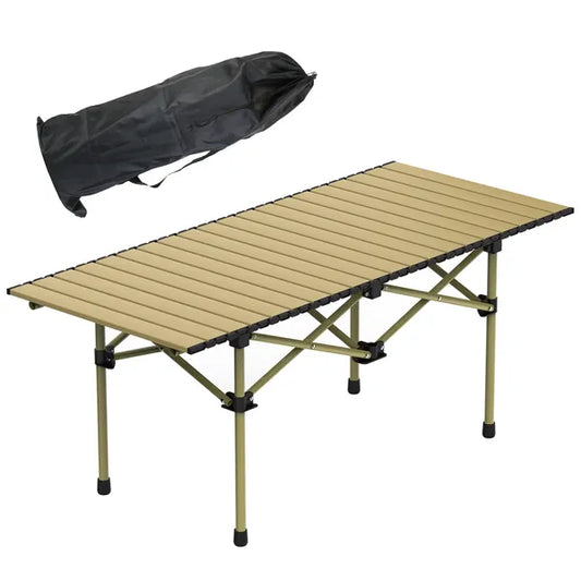 Folding Camping Table Portable Lightweight Carbon Steel Roll-up Picnic BBQ Desk With Carry Bag Heavy Duty For Outdoor Beach Backyard Party Patio Camping Hiking BBQ Picnic Fishing — product image 1