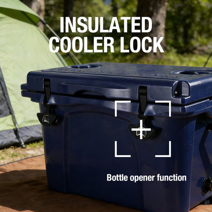 25QT Portable Cooler, Insulated Hard Cooler With Bottle Opener, Cup Holder, Forming Ruler, Travel, Beach, Camping, Fishing — product image 6