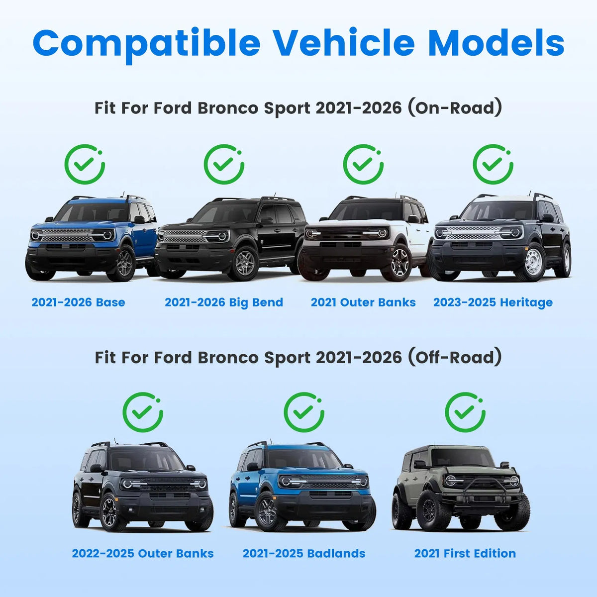 Roof Rack Cross Bars Fit for Ford Bronco Sport 2021-2026 On-Road Off-Road Aluminum Lockable Car Roof Crossbar Set for Factory Raised Side Rails 396LBS Capacity for Luggage Kayak Bike — product image 10
