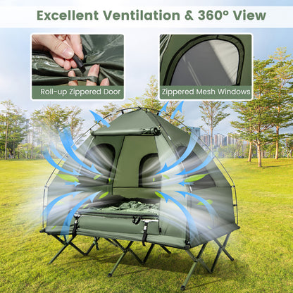 Foldable Outdoor Camping Tent Cot With Air Mattress And Sleeping Bag For Camping, Hiking, Fishing And Other Outdoor Activities — product image 6