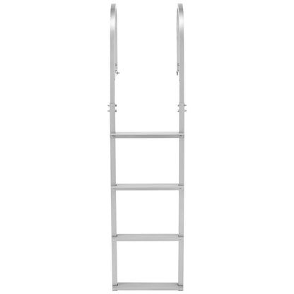 Removable Dock Ladder, 4 Steps, Aluminum Alloy Pontoon Boat Swim Ladder, With Non-Slip Wide Steps, 500 Lbs Weight Capacity, Quick Release Design, For Lake Swimming, Pool, Boat, Marine Boarding — product image 1