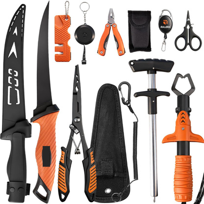 Fishing Fillet Knife Set With Pliers, Measuring Tape & Non-Slip Grip — product image 1