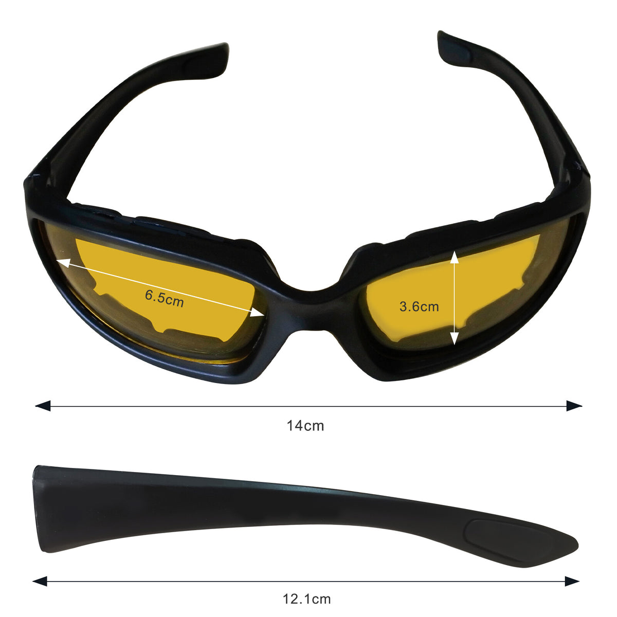 Chopper Cycling Sports Sunglasses For Men Wrap Around UV400 Protection For Cycling Fishing Driving Glasses Wind Resistant Yellow Lens Goggles — product image 4