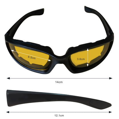 Chopper Cycling Sports Sunglasses For Men Wrap Around UV400 Protection For Cycling Fishing Driving Glasses Wind Resistant Yellow Lens Goggles — product image 4