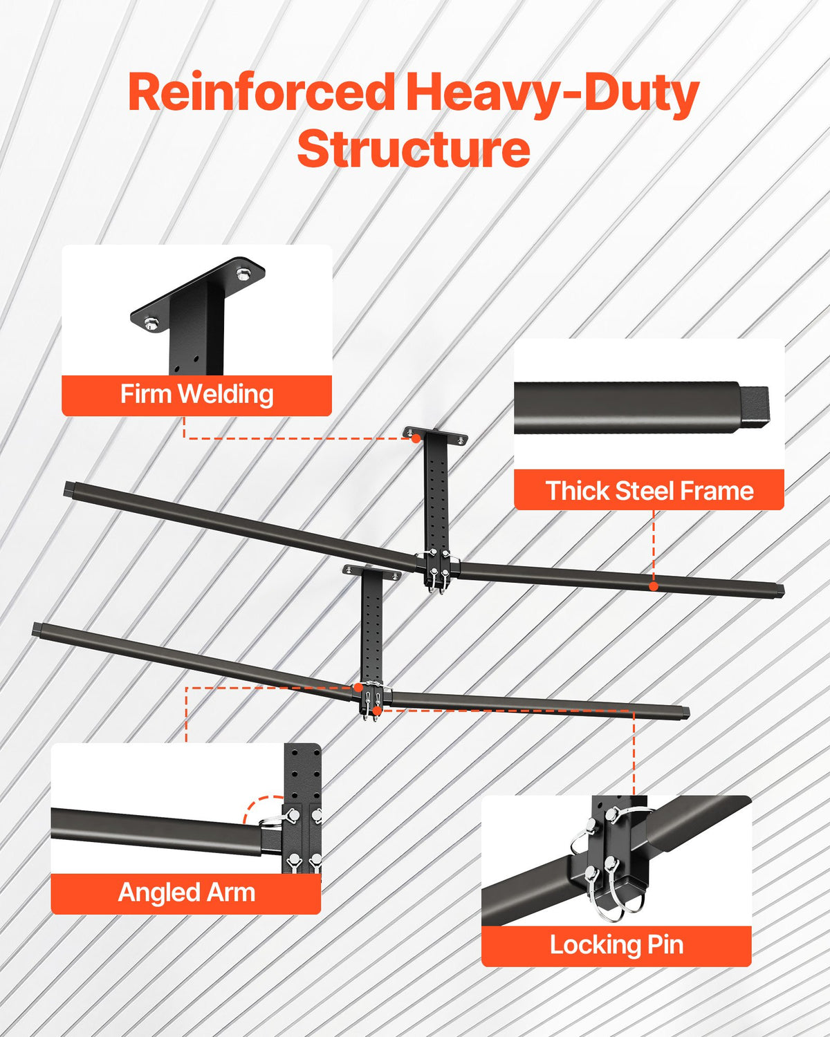 Kayak Storage Rack For 2 Kayaks, Holds Up To 250 Lbs, Heavy Duty Adjustable Ceiling Rack For Garage Ceiling Mount, Overhead Garage Storage Hanger For Canoe, Ladder, SUP, Surfboard & Paddleboard — product image 4