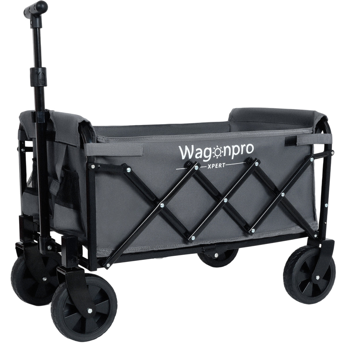 Expandable Dual- Layer Utility Wagon With Extra Space - 225lbs Grocery Cart For Camping Shopping Sports Gardening Fishing Gray — product image 1