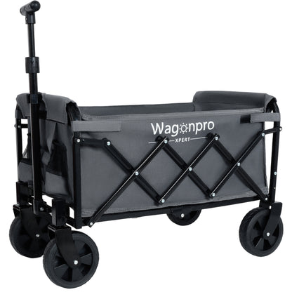Expandable Dual- Layer Utility Wagon With Extra Space - 225lbs Grocery Cart For Camping Shopping Sports Gardening Fishing Gray — product image 1